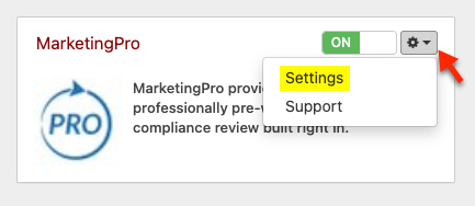 click marketingpro settings