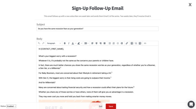 Redtail Campaigns Email copy