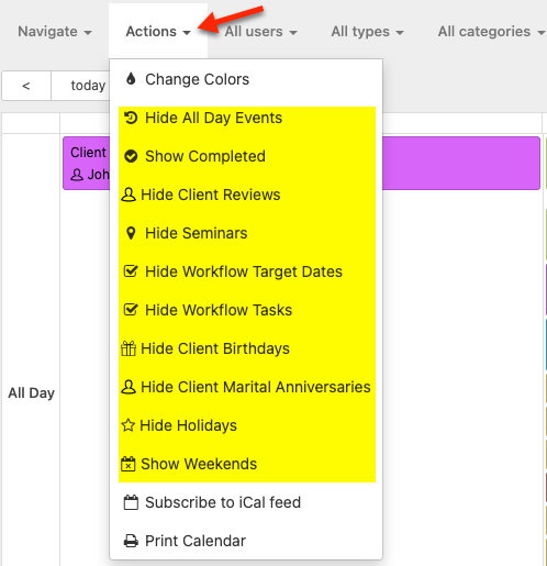 calendar preference overrides