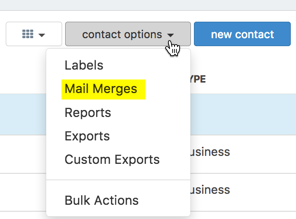 contact options mail merge