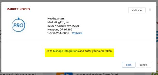 marketingpro integration options 1