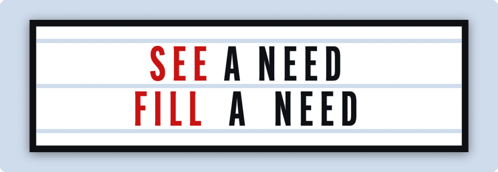 See a Need Fill a Need - Blog Header